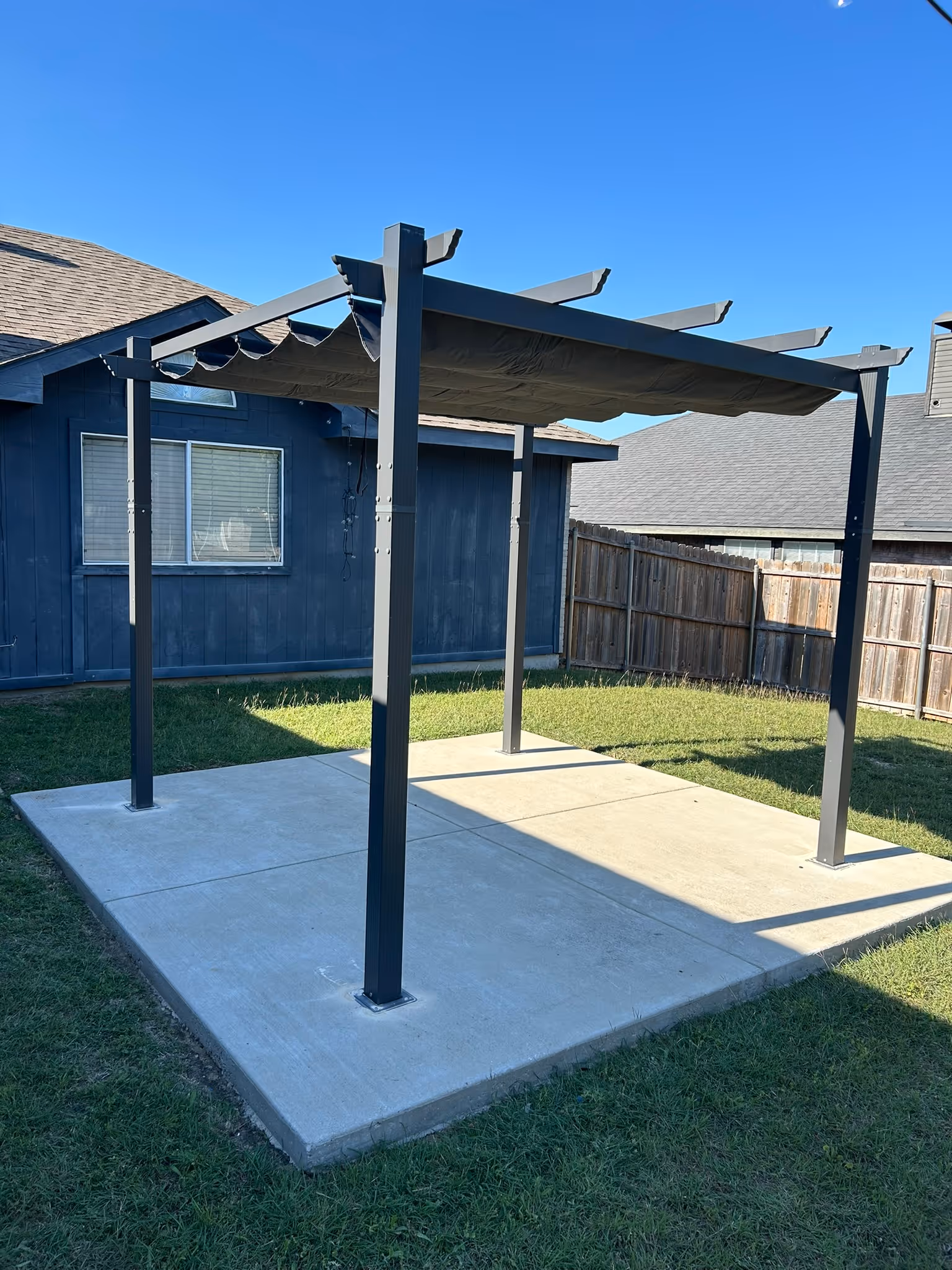 Pergola assembled with precision and care.