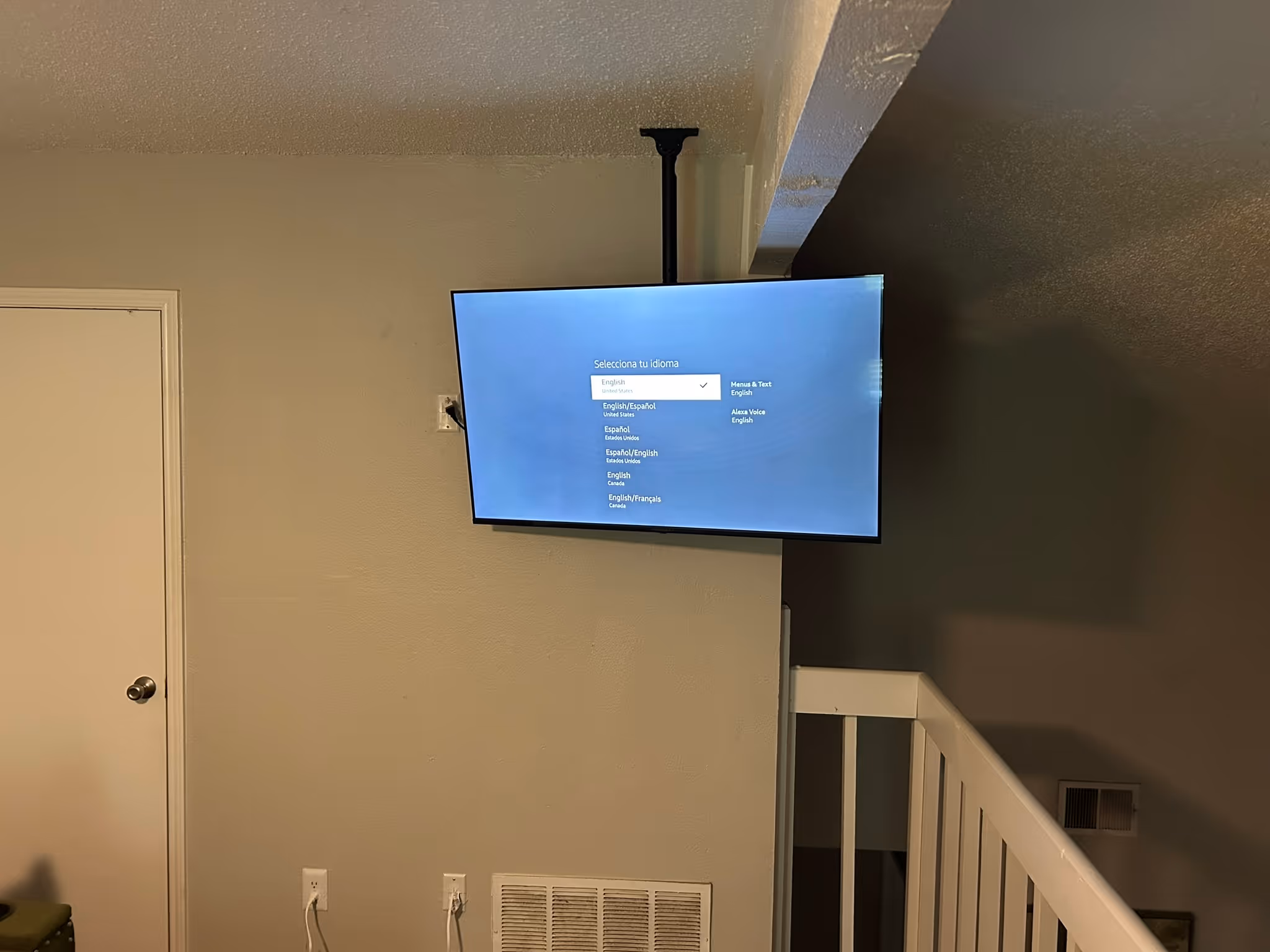 Ceiling Mounted Television Installation