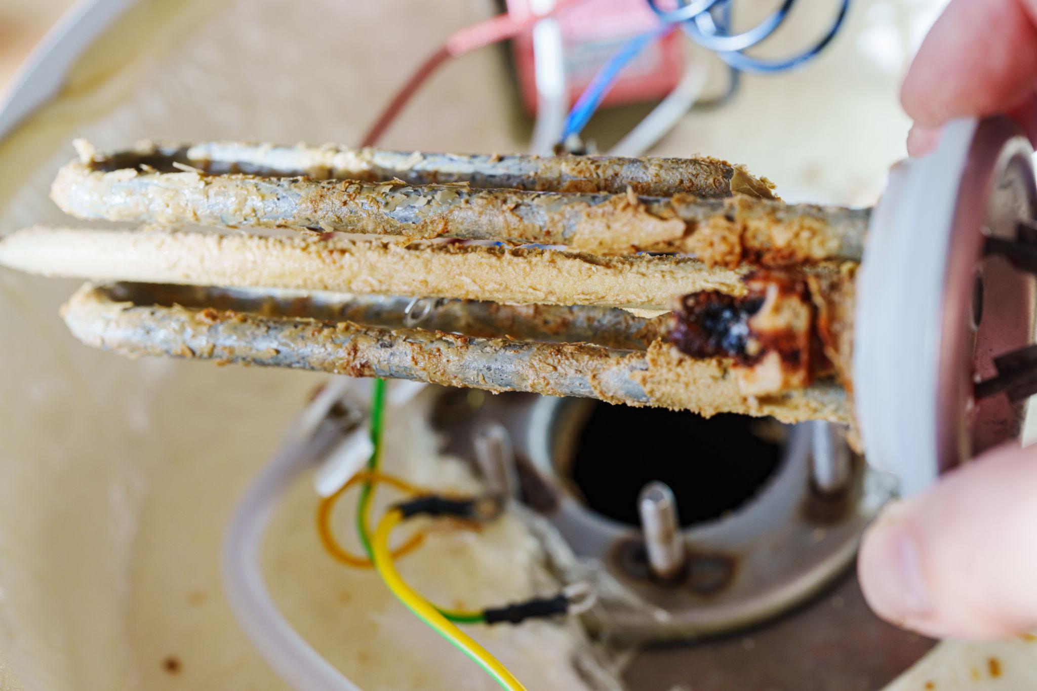 Corroded water heater element