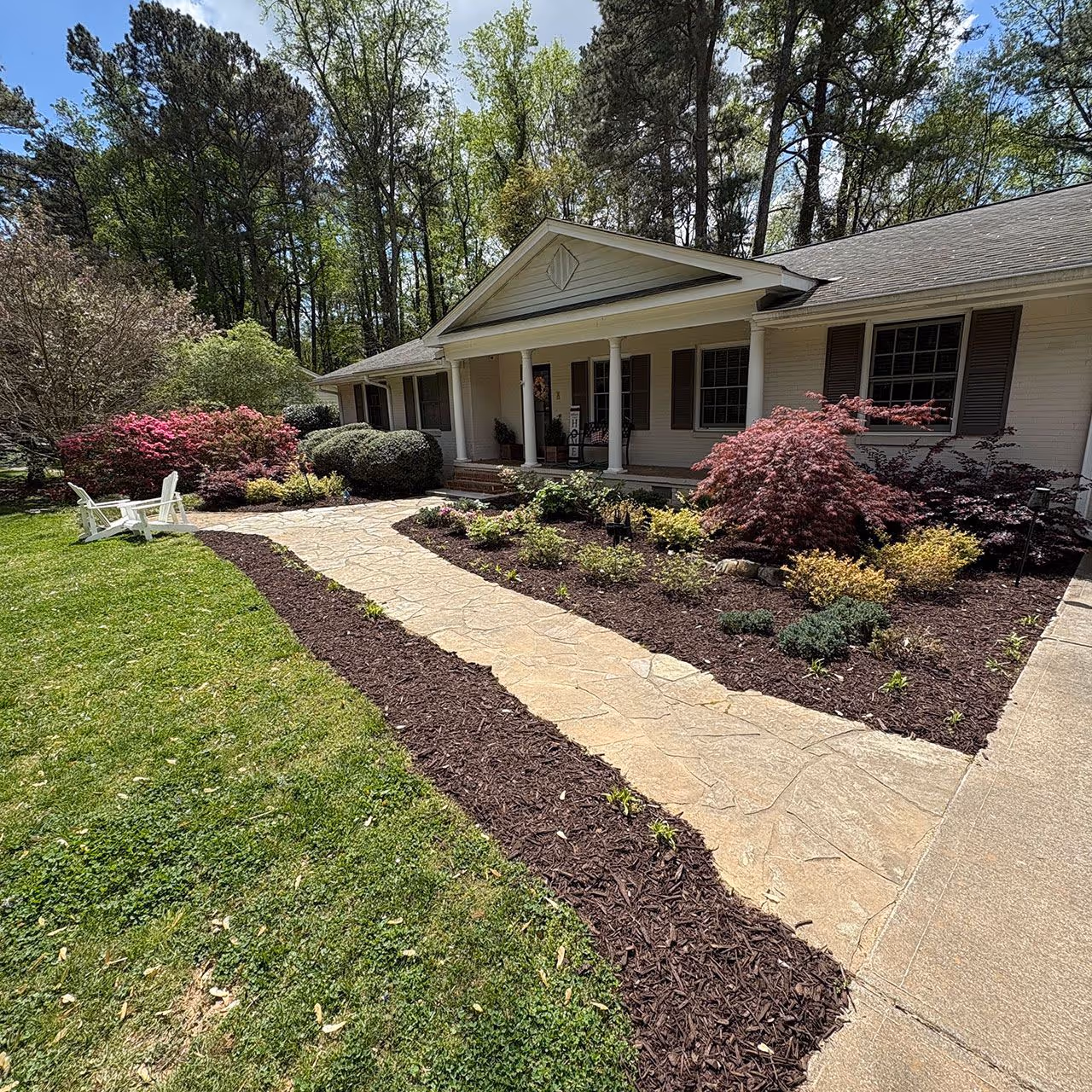 residential landscaping project results patio planting and design