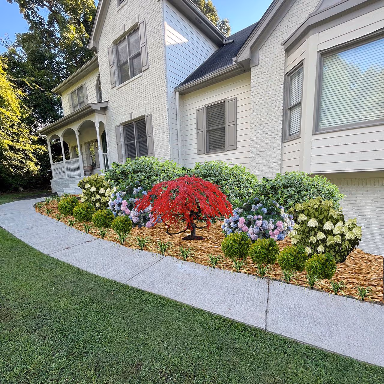modern landscape design and installation for residential home Georgia