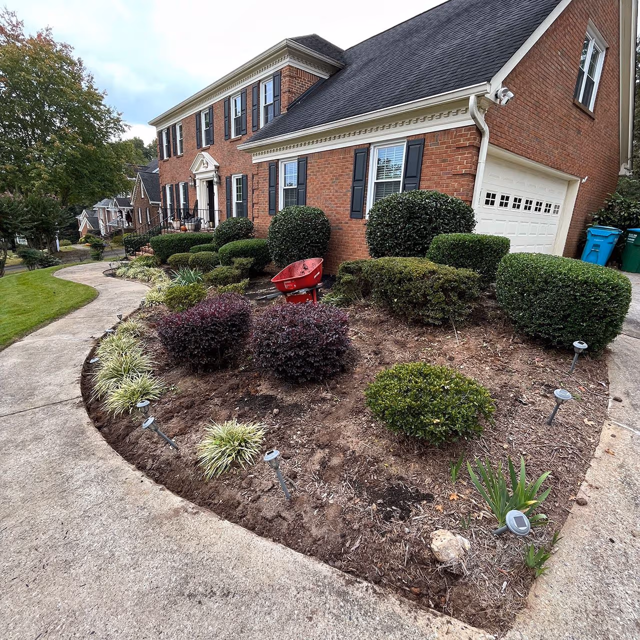 front yard landscape transformation design Georgia homeowners