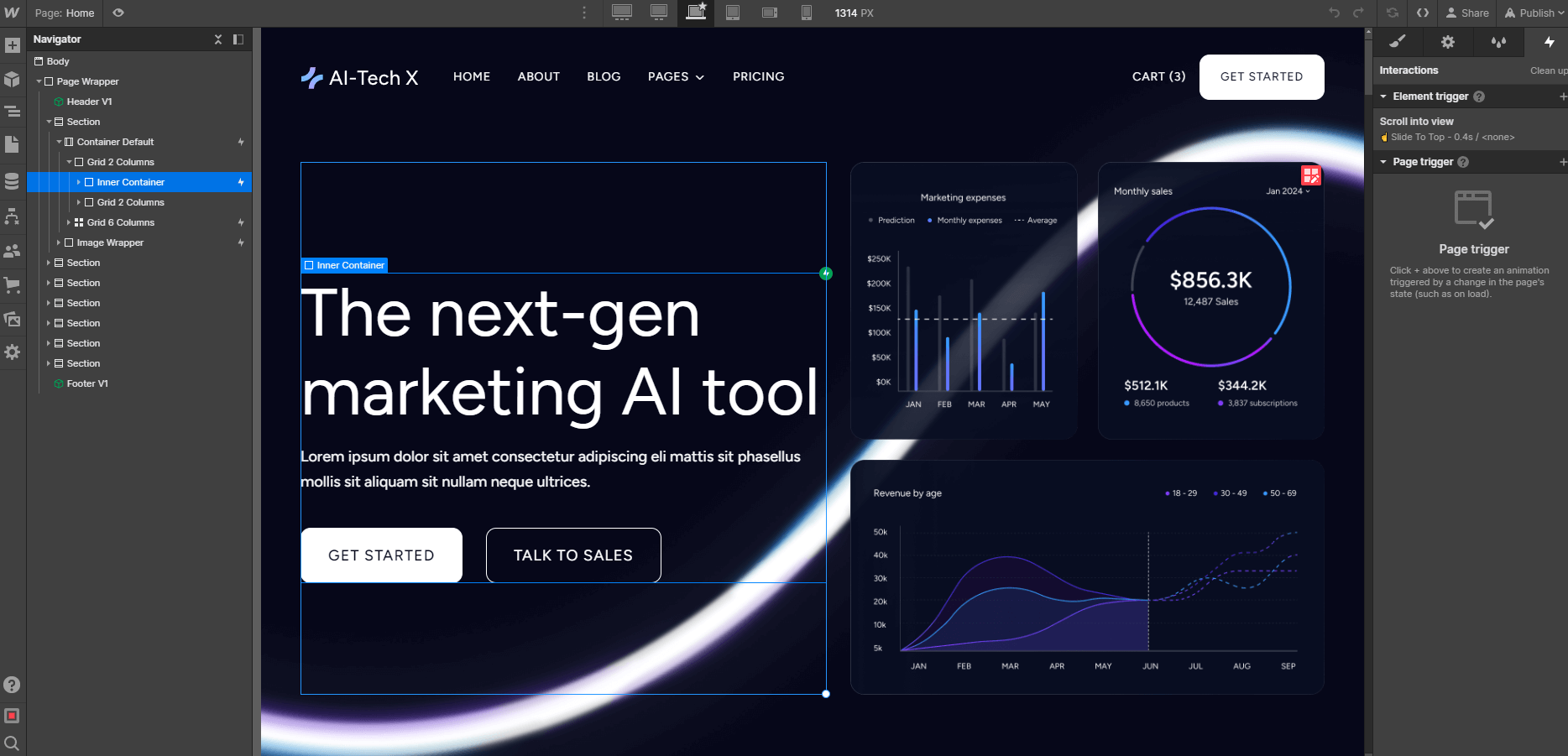 Animations - AI-Tech X Webflow Template