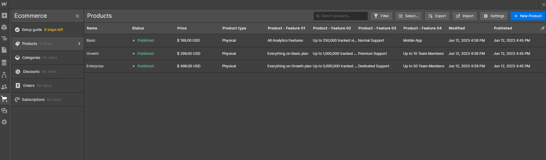 Ecommerce Collection - AI-Tech X Webflow Template