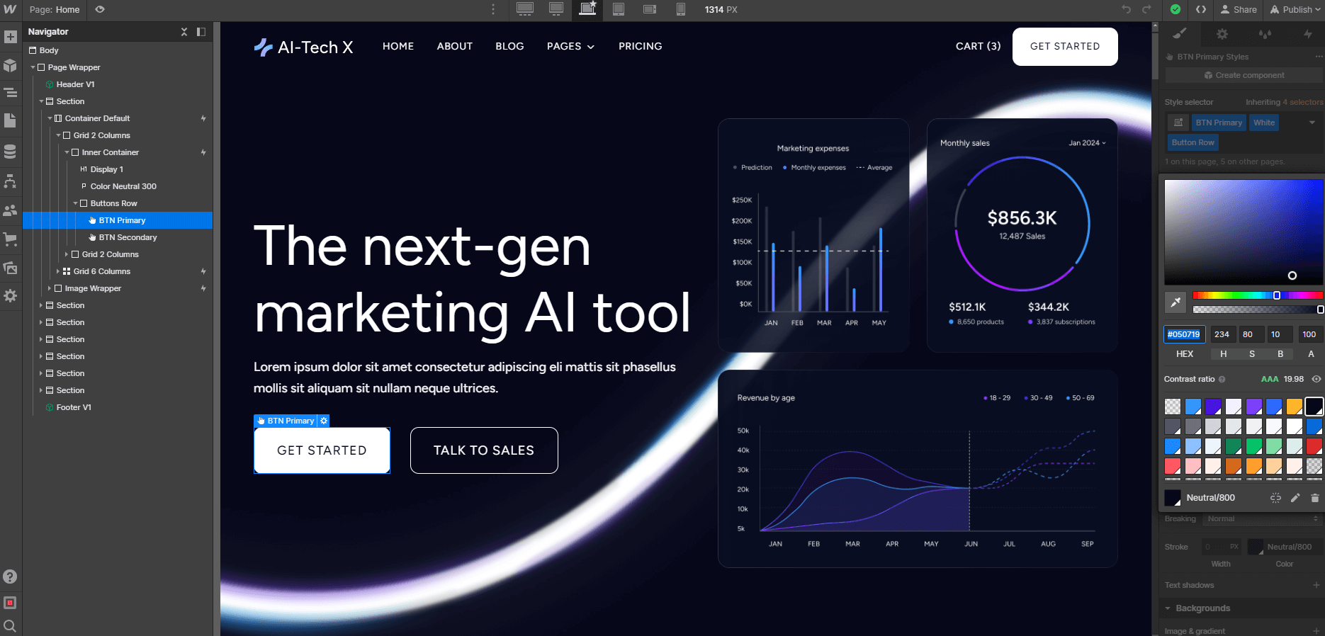 Color - AI-Tech X Webflow Template