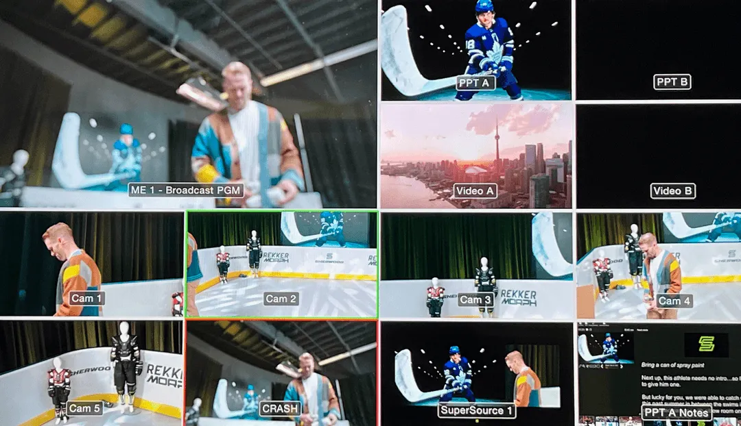 a preview of the many different camera views from the event