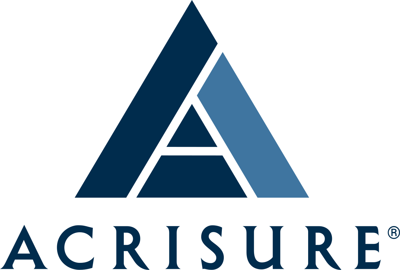 Acrisure logo with stylized A formed by interlocking blue triangles above the company name.