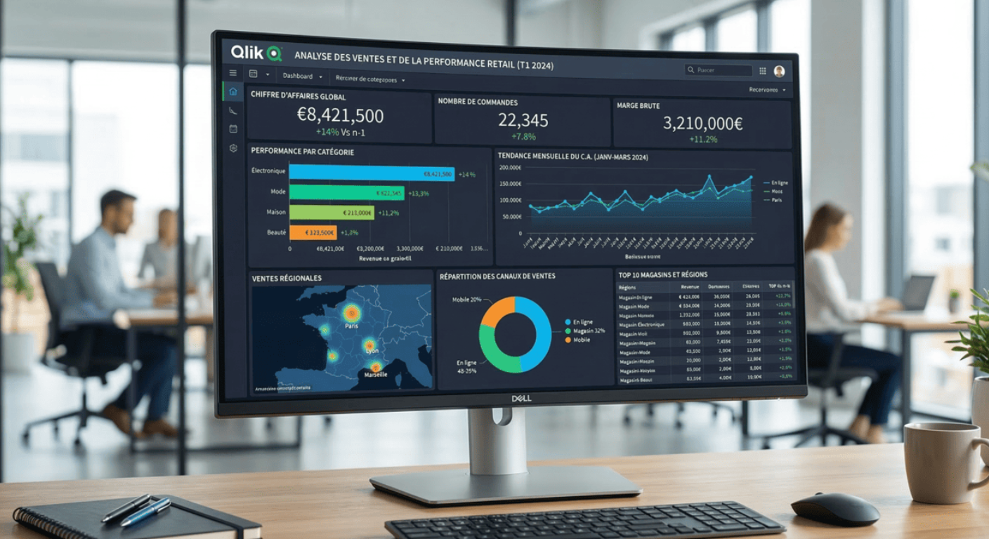 Exemple de tableau de bord Qlik Sense