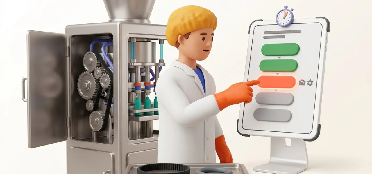 La gamme guide un nouveau technicien étape par étape sur la tablette, photo et pièces à prévoir comprises