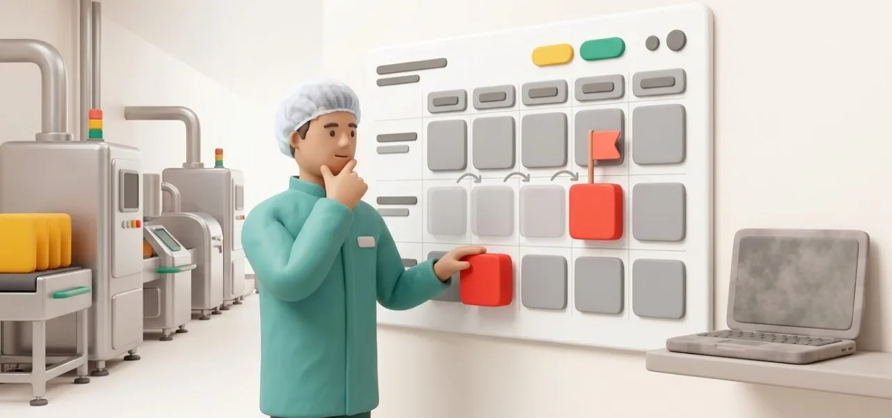 La gamme de préventif repoussée trois fois s'affiche en rouge sur le planning de maintenance