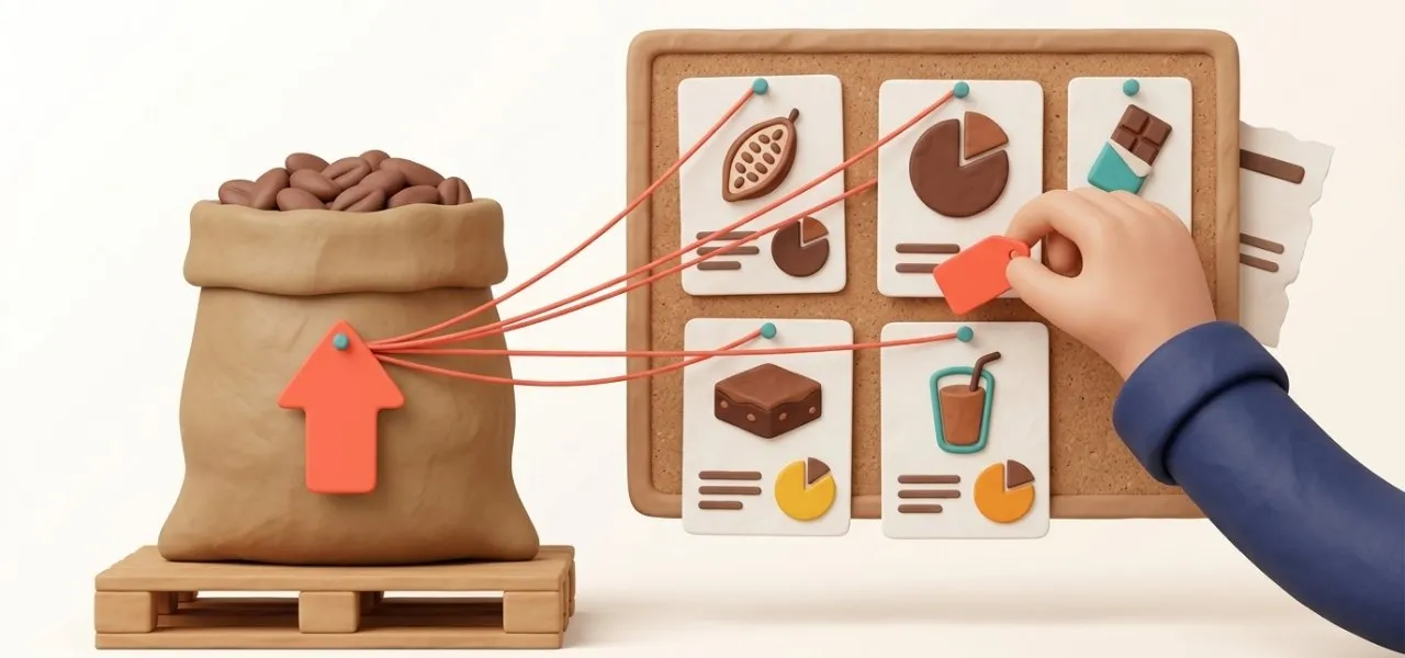 La hausse d'un sac de cacao se répercute sur la seule recette où il pèse lourd, pas sur toute la gamme