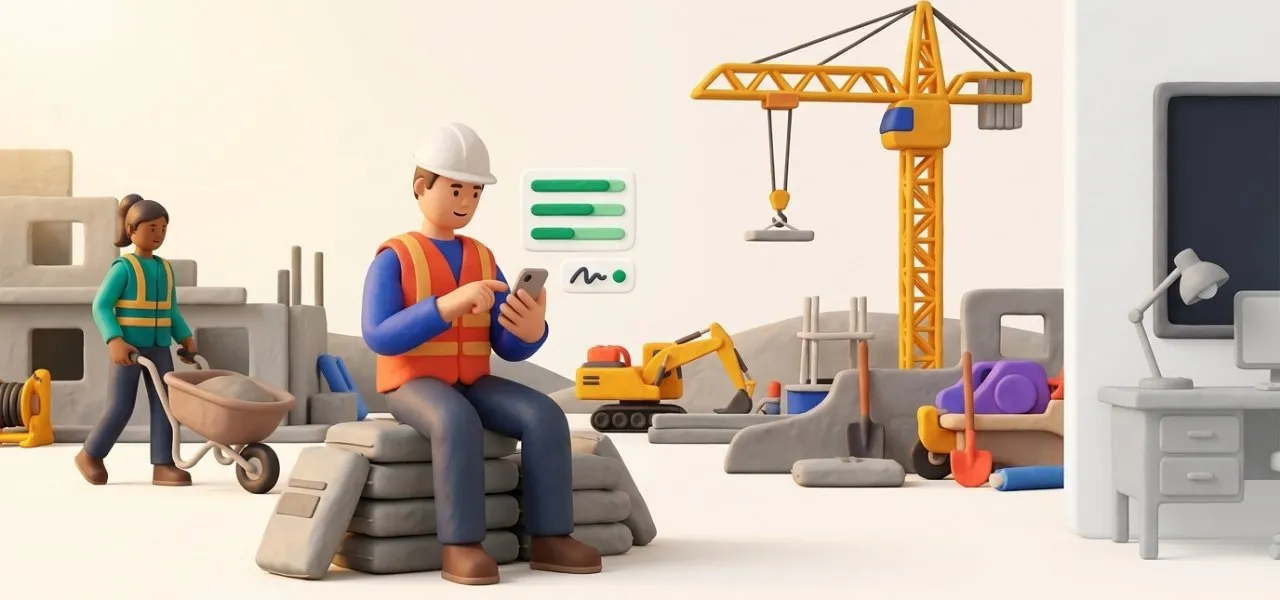 Le rapport se remplit sur le téléphone entre deux tâches sur le chantier, et se signe le jour même