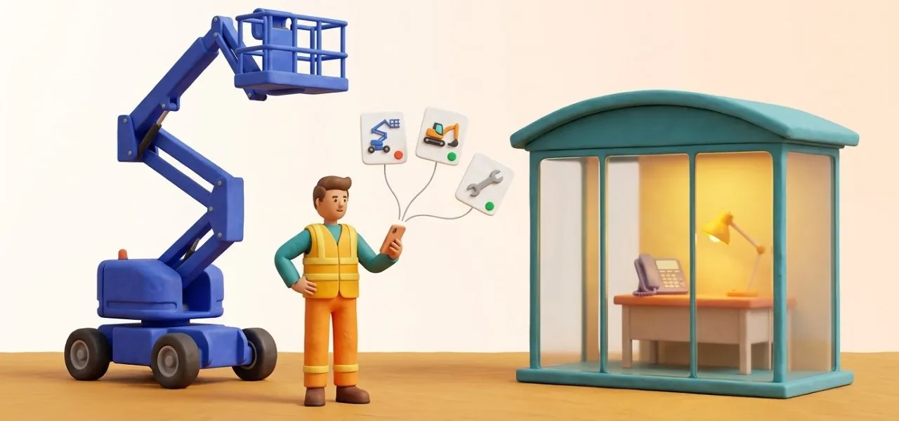 Disponibilité d'une nacelle, position d'une mini-pelle ou prochaine échéance s'affichent sur le téléphone du conducteur