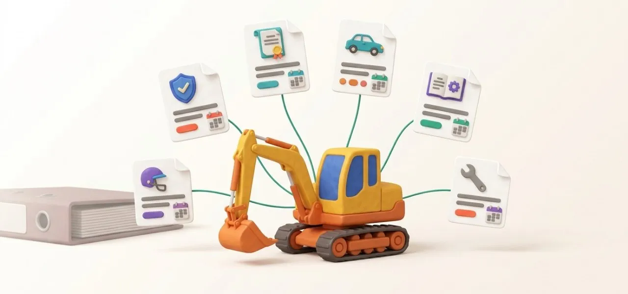 Rapport de VGP, assurance, carte grise, notice et certificat de conformité sur la fiche de la machine, avec leur validité