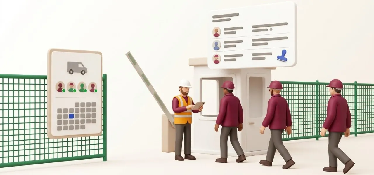 La présence des compagnons du sous-traitant est relevée et datée à l'entrée du chantier