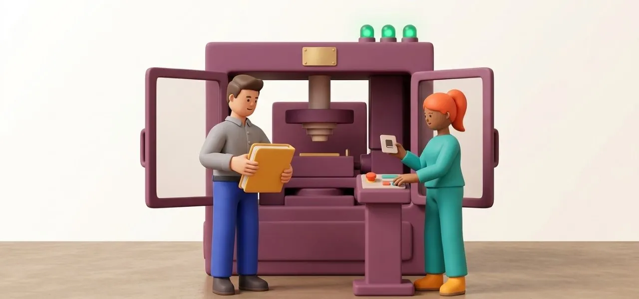 Réception, formation et documentation rattachées au dossier, qui se referme quand la machine produit