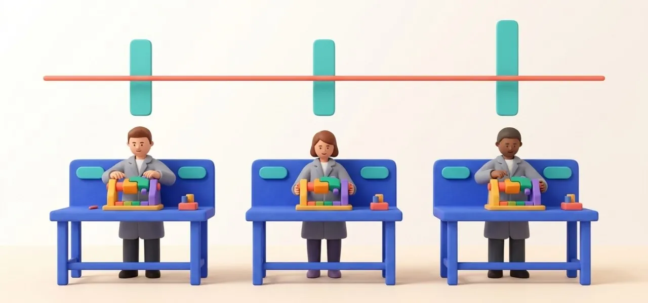 La même opération faite en des temps très différents selon le poste, la dispersion s'affiche à côté de la moyenne