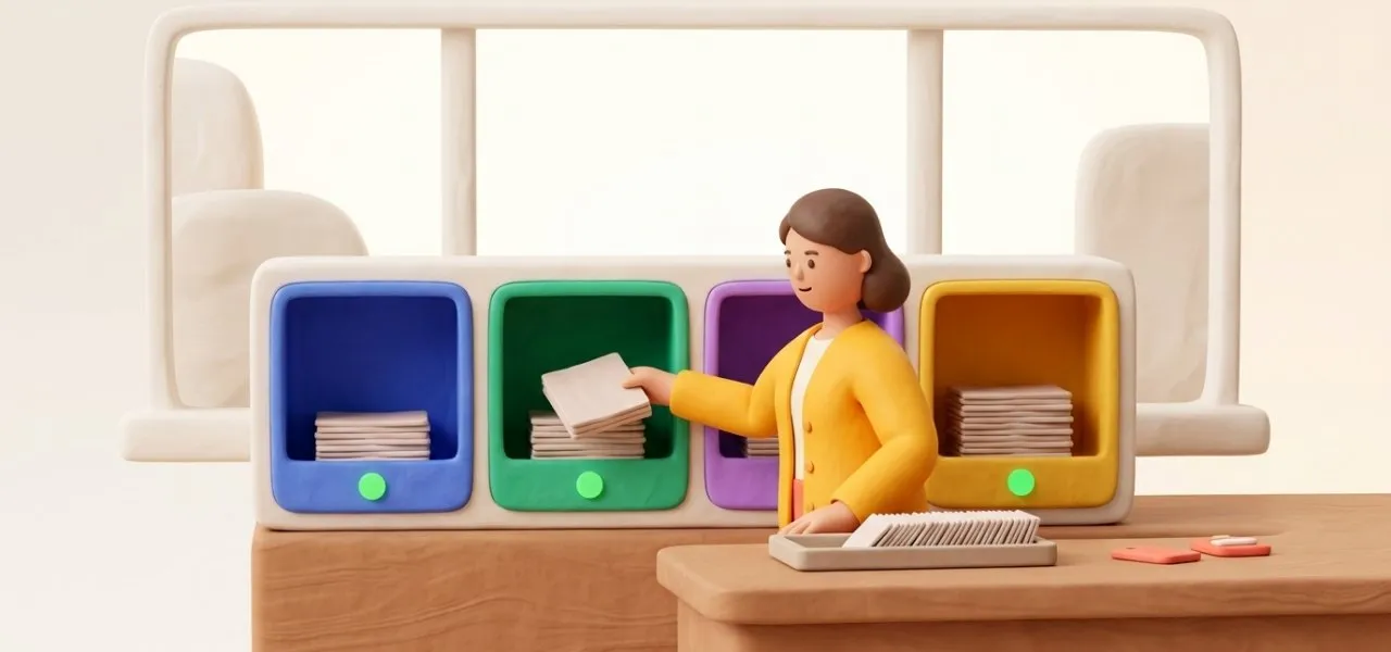 Les notes arrivent triées par catégorie et par mission, prêtes à être comptabilisées