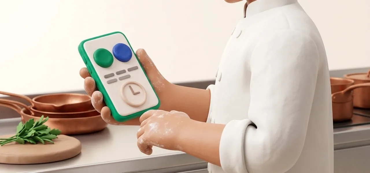 Le cuisinier saisit son début et sa fin de service depuis son téléphone, le jour même