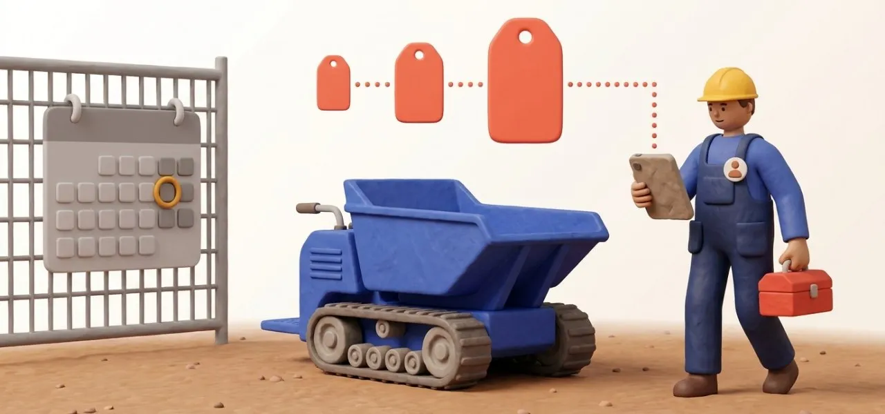 La relance d'entretien d'un dumper se répète jusqu'à ce que le mécanicien intervienne, avant l'échéance