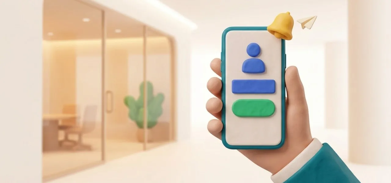 Le consultant saisit son compte rendu d'activité depuis son téléphone, sous le rappel automatique du vendredi