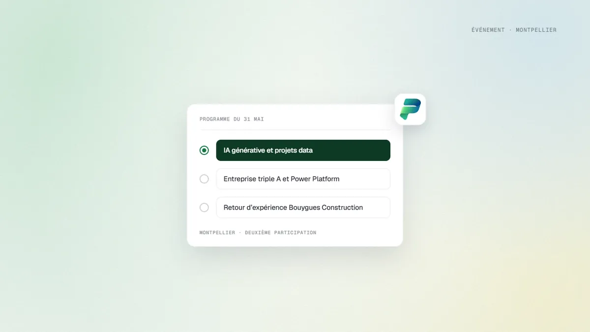 Programme des interventions YoungData au salon de la donnée de Montpellier : IA générative, Power Platform, retour client
