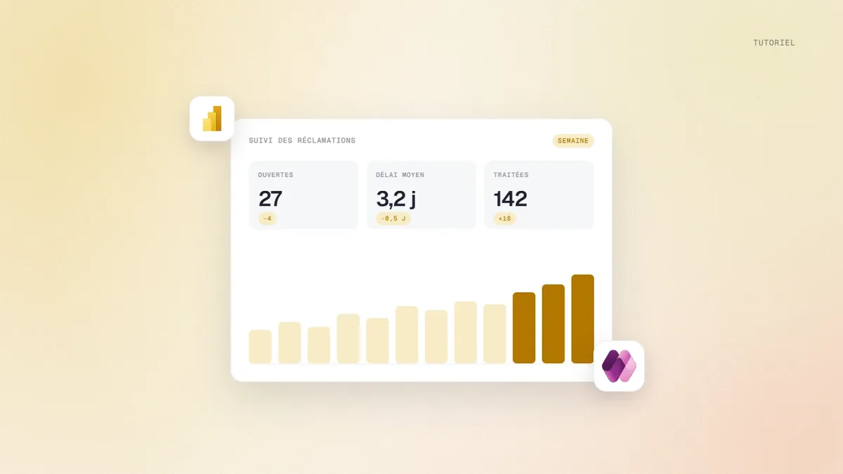Rapport Power BI de suivi des réclamations dans lequel une application Power Apps permet d’agir sur les données