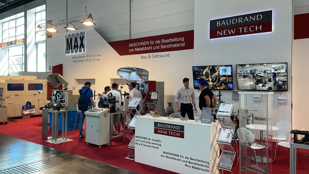 Stand de Baudrand New Tech au salon Wire, machines pour le travail du fil et du feuillard