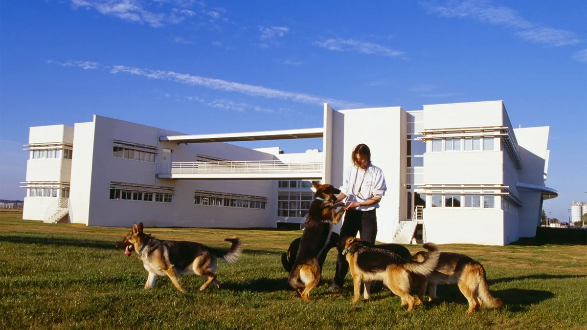 Le campus de Royal Canin à Aimargues, près de Montpellier, à son ouverture en 2001