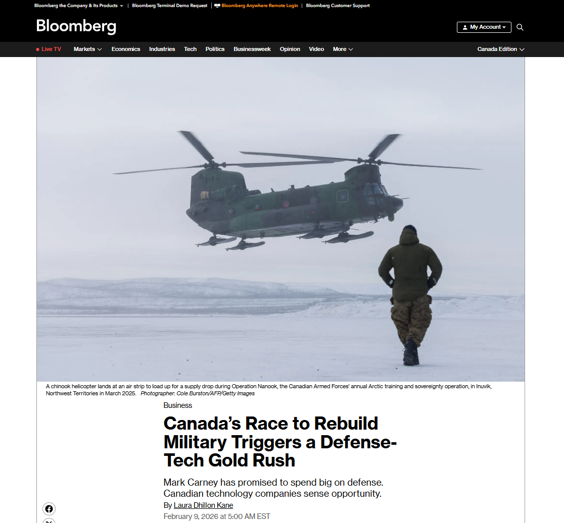 Bloomberg — Canada's Race to Rebuild Military