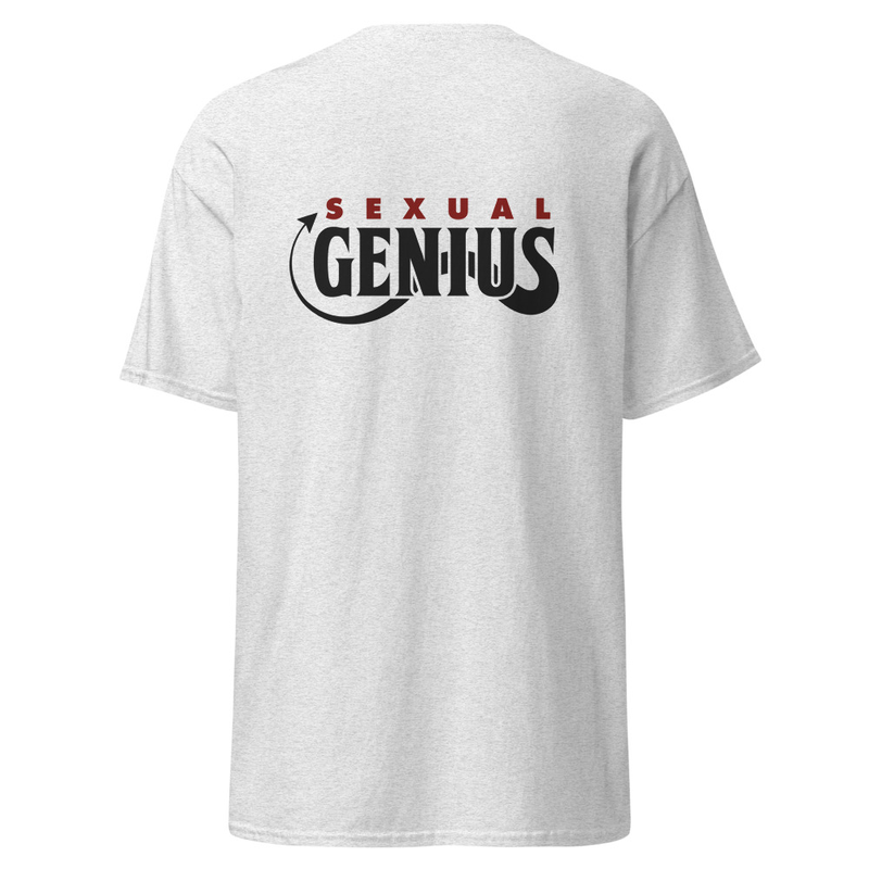 Sexual Genius Unisex Classic Tee Red and White Logo