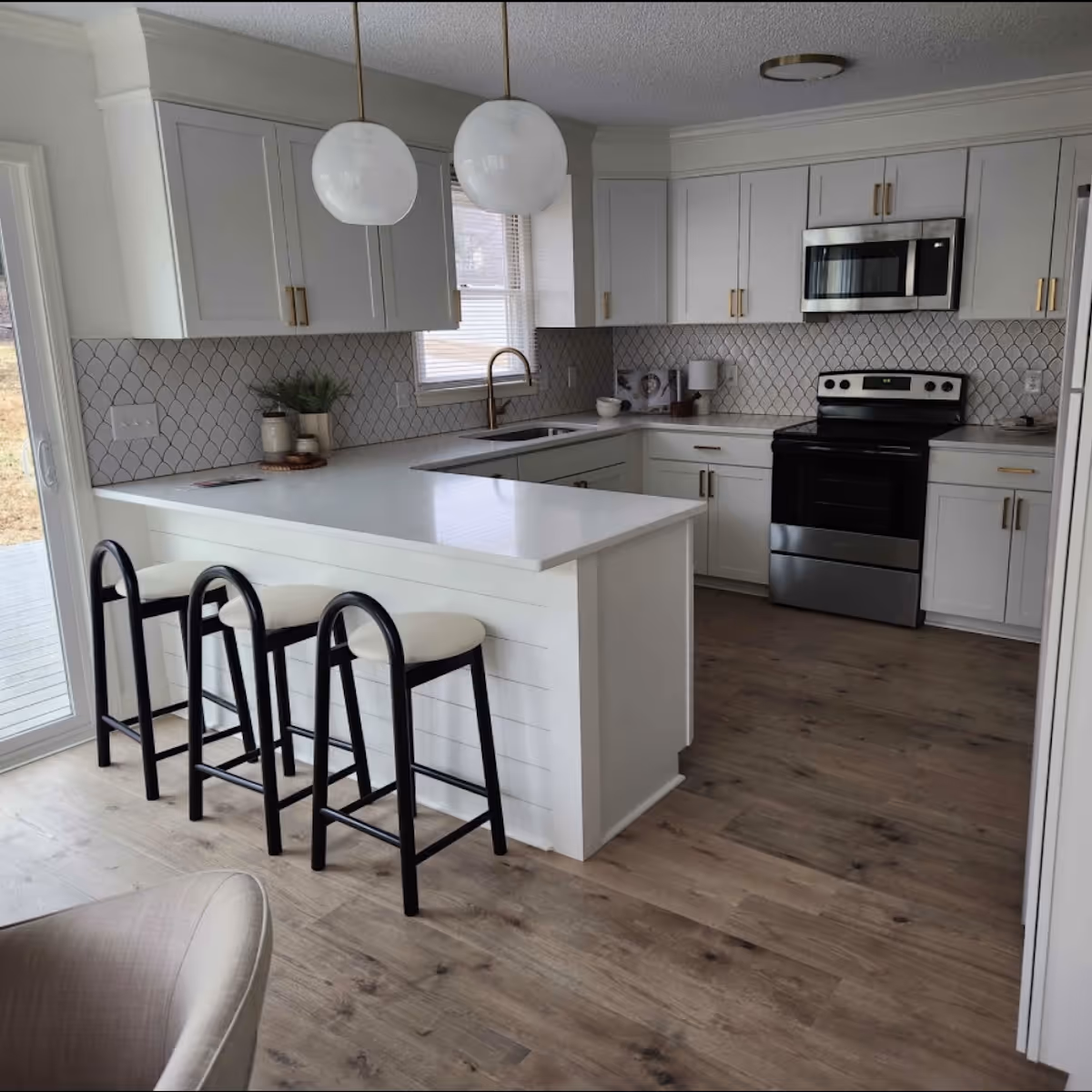 Kitchen or living space renovation with custom finishes near me