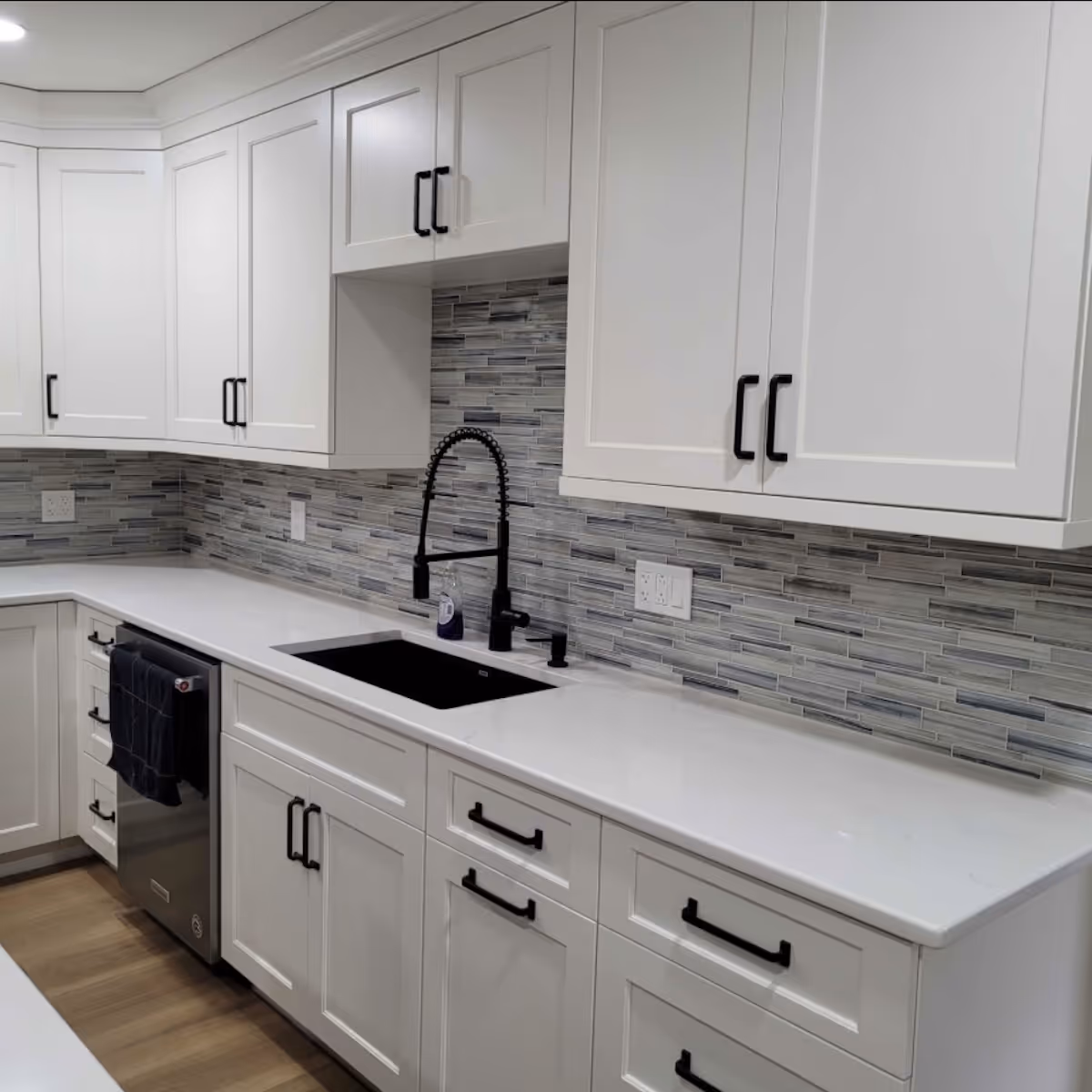 Interior renovation with modern finishes and upgrades