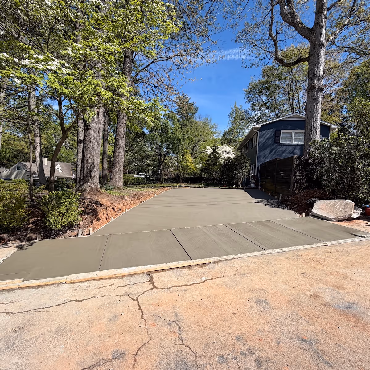 Concrete driveway installation designed for strength, performance, and curb appeal