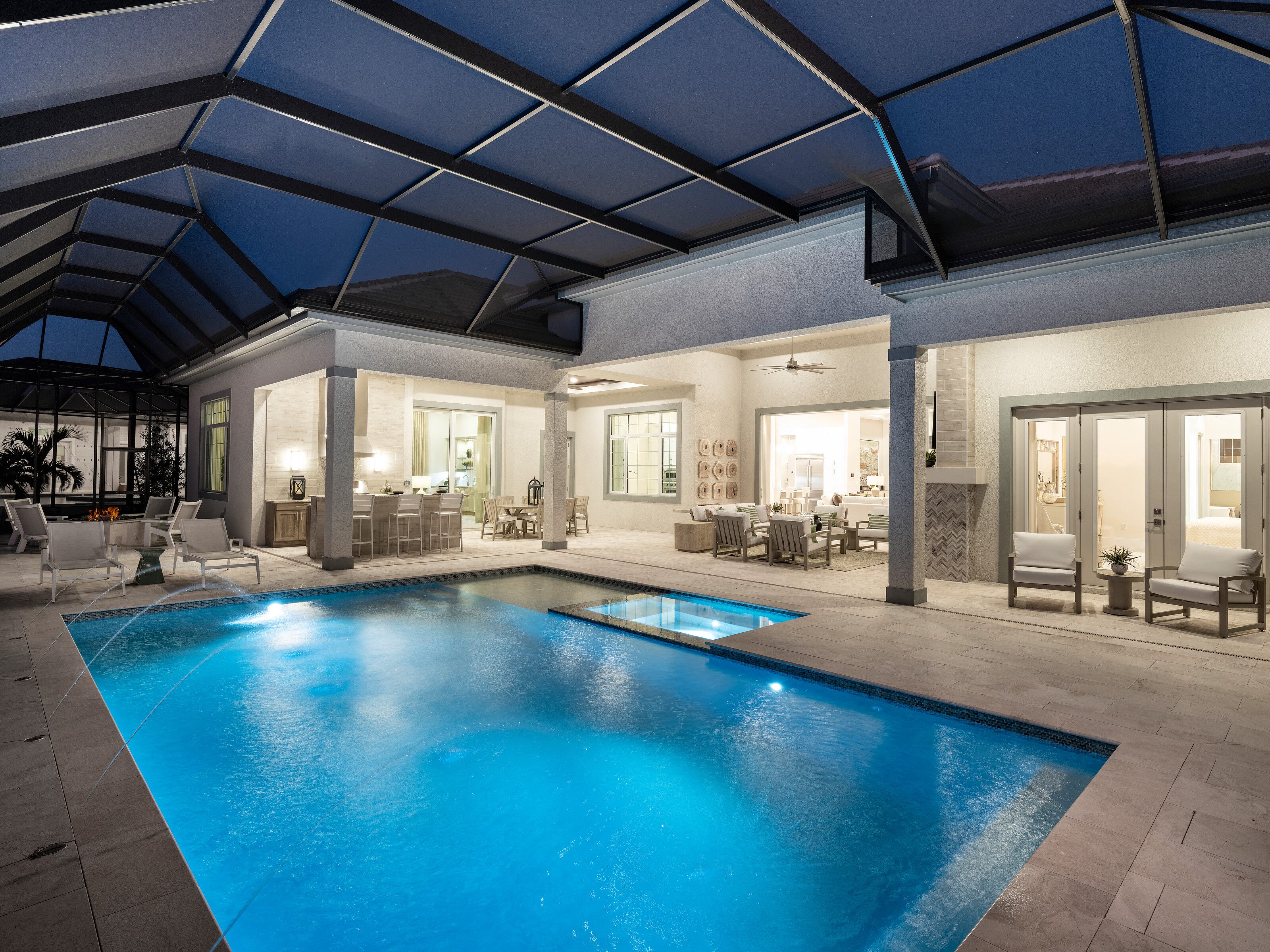 Elevated spa garden pool