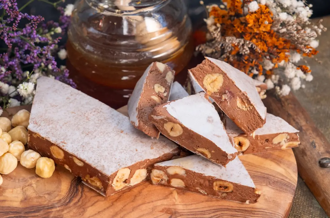 Daniele's Soft Chocolate on a table surrounded by ingredients