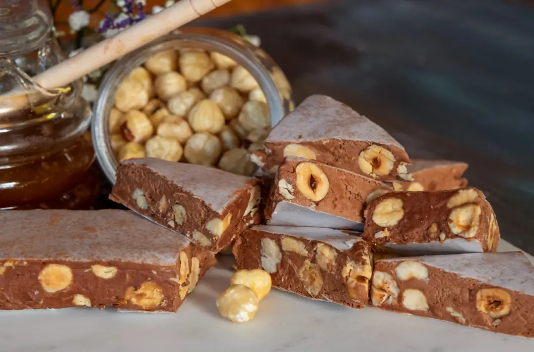 Daniele's soft chocolate on a table surrounded by ingredients