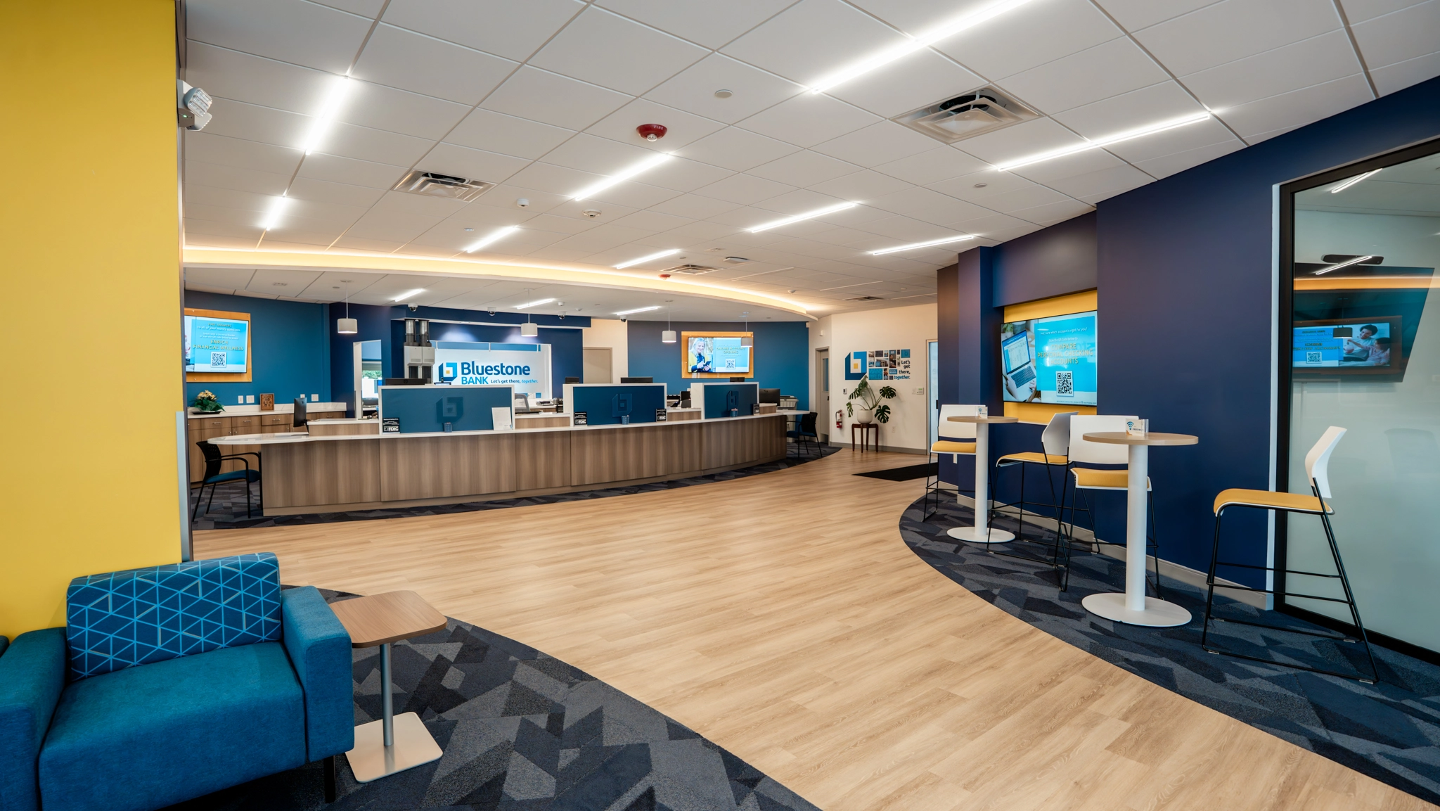 Bluestone Bank branch interior designed by Solidus