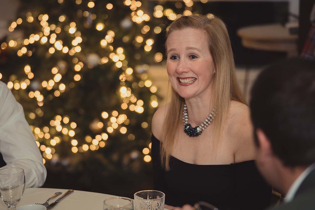 lady at holiday gathering