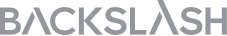 Backslash text logo with stylized diagonal slashes in gray.