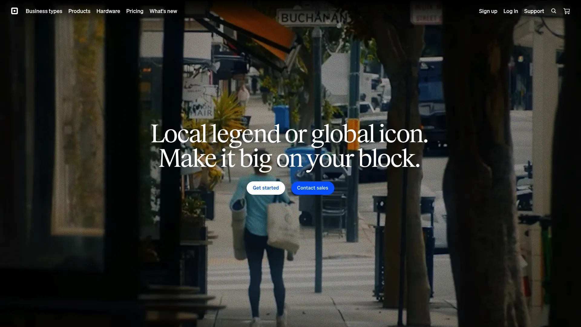 Screenshot of the Square homepage