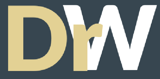 Stylized initials 'DrW' with 'Dr' in gold and 'W' in white on a dark background.