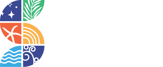 Storia Del Mare Red Sea Resort logo with colorful abstract shapes including stars, a palm leaf, a starfish, and waves.