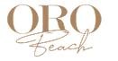ORO Beach logo in elegant gold font on black background.