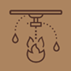 Icon of a kitchen faucet with a flame and water droplets, symbolizing gas and water connection.