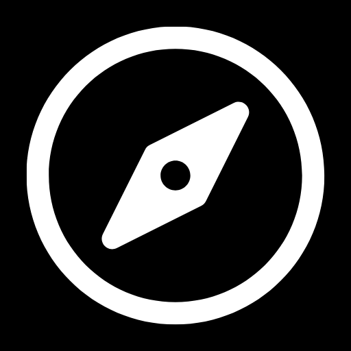 Compass icon representing flybridge panoramic views on SEVEN