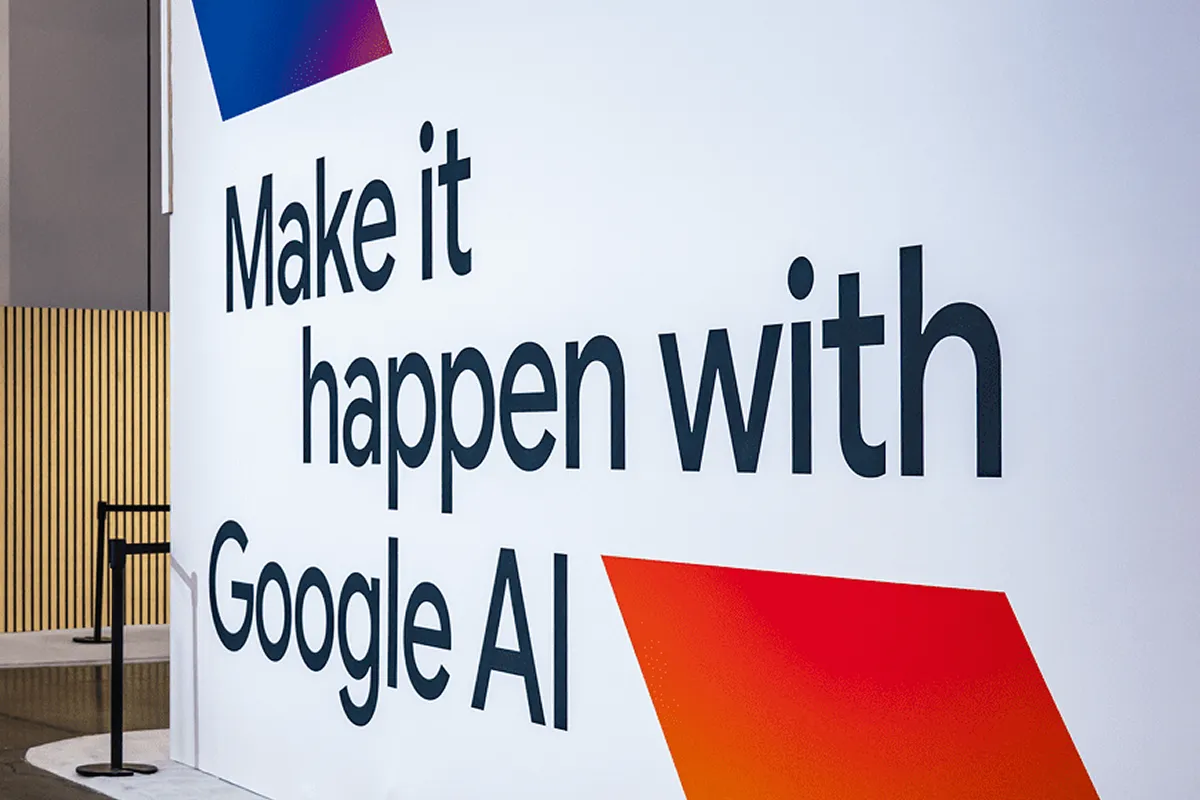 Google Banner with "Make it happen with Google AI" text Image