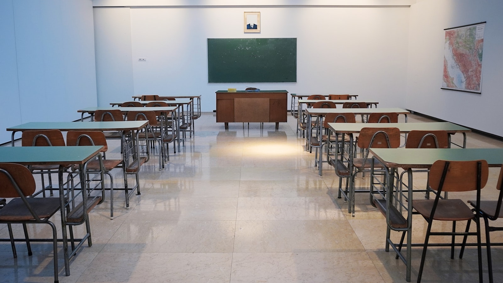 Elementary school classroom with students learning