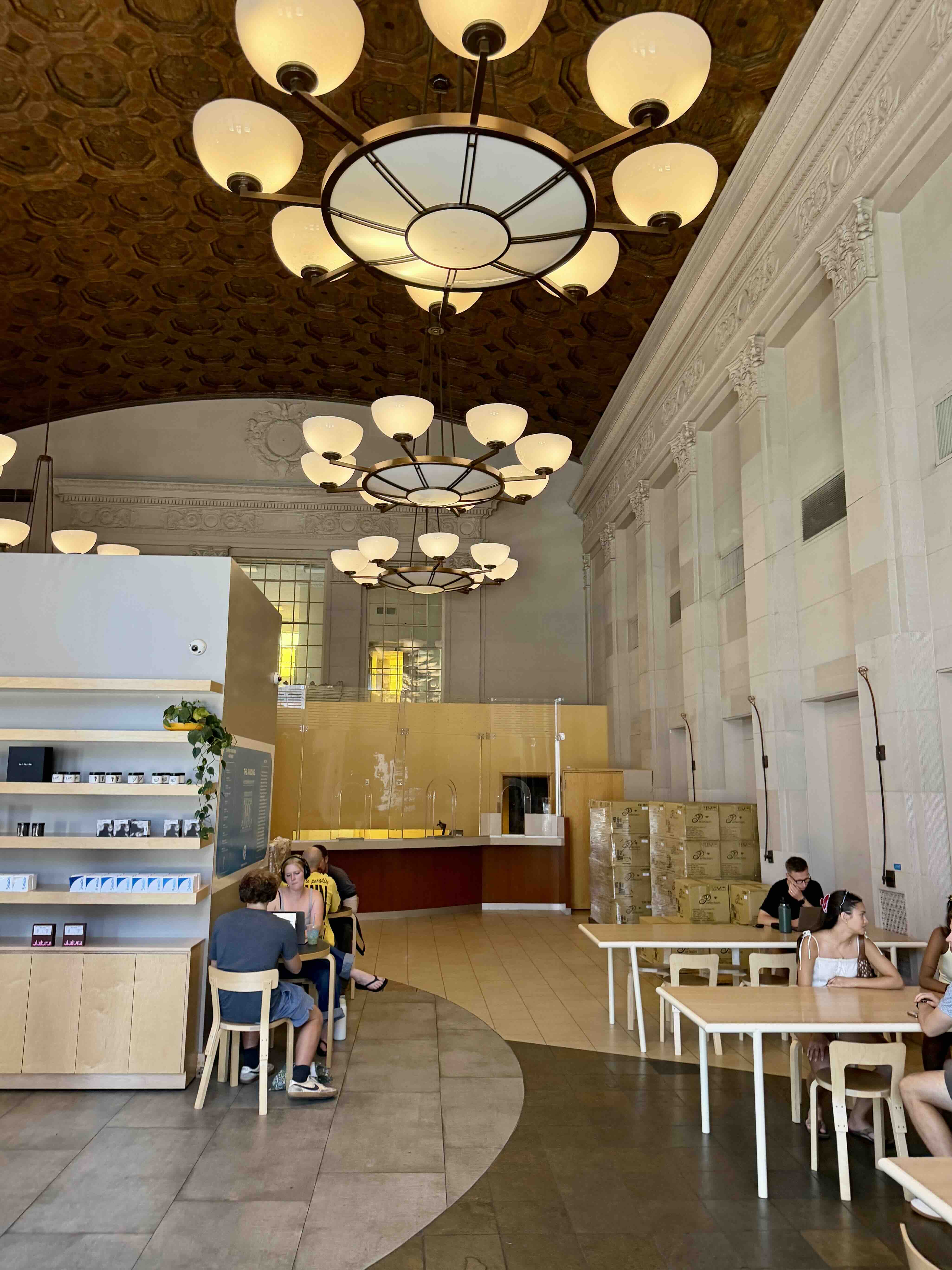 Interior of Play Coffee in Orange, in the former Wells Fargo space on East Chapman Avenue.