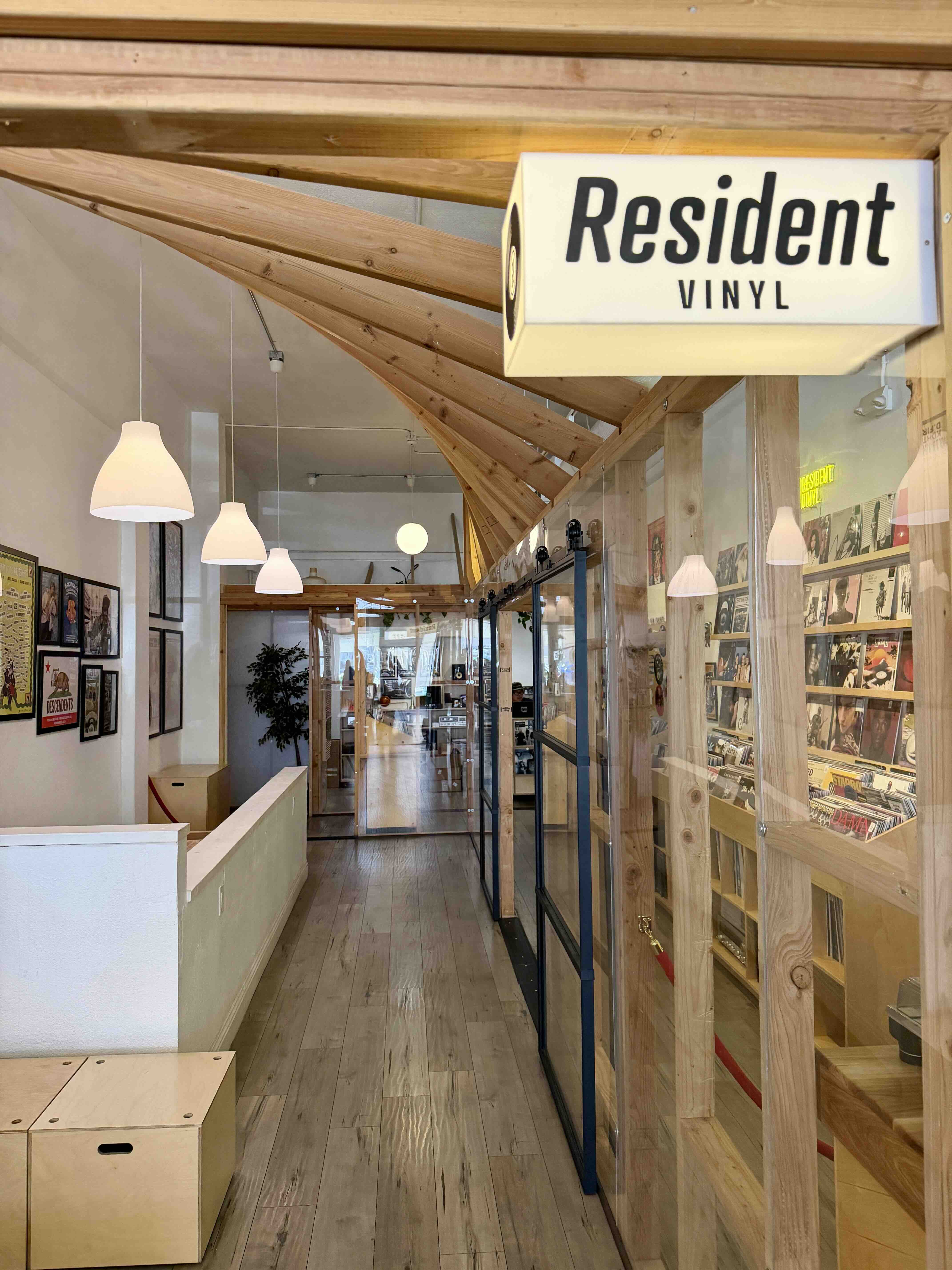 Vinyl records at Resident Vinyl, the record shop inside CONTRA Coffee & Tea in Old Towne Orange.